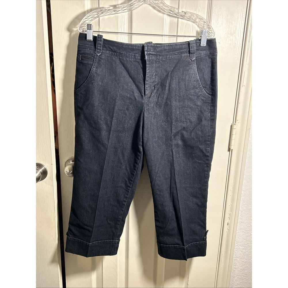 Gloria Vanderbilt Blue‎ Jean Shorts Capri Skimmer Cuffed Womens Size 12